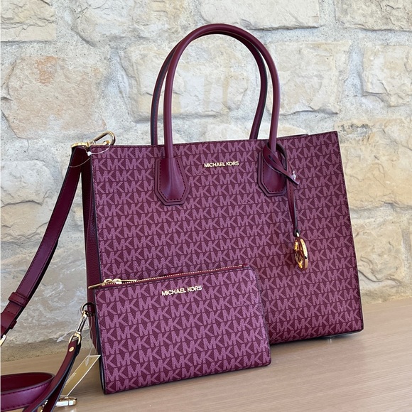 Michael Kors Mercer Signature Satchel handbag/Wallet option NWT - Picture 2 of 15